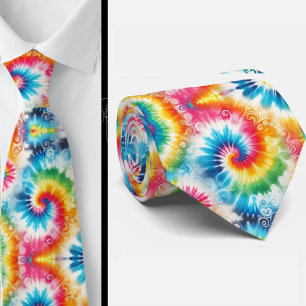 Psychedelic Tie-Dye Pattern Neck Tie