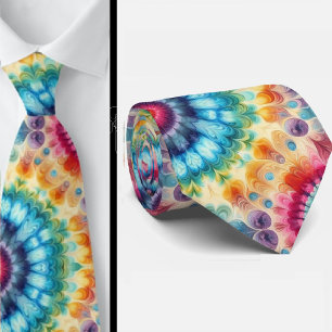 Psychedelic Tie-Dye Pattern Neck Tie