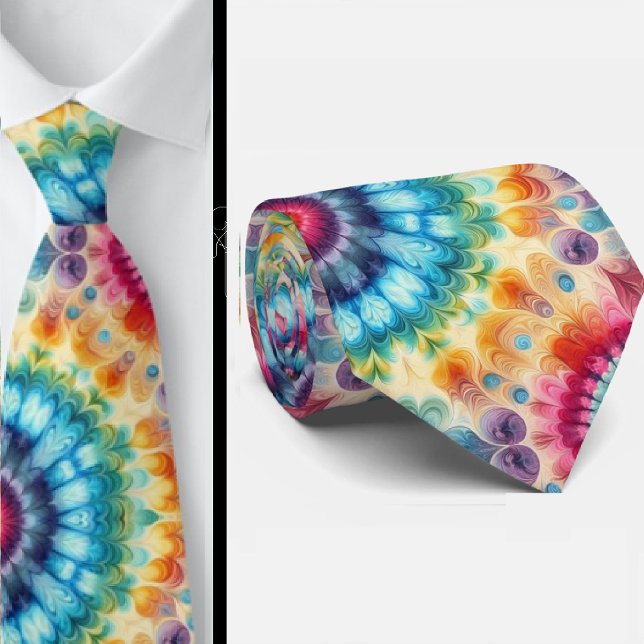 Psychedelic Tie-Dye Pattern Neck Tie (Creator Uploaded)