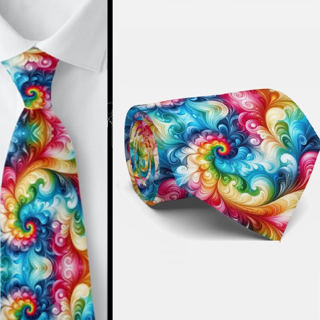 Psychedelic Tie-Dye Pattern Neck Tie (Creator Uploaded)