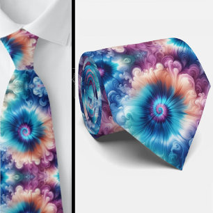 Psychedelic Tie-Dye Pattern Neck Tie