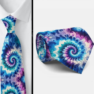 Psychedelic Tie-Dye Pattern Neck Tie