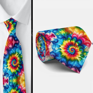 Psychedelic Tie-Dye Pattern Neck Tie