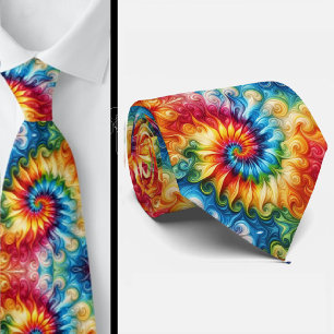 Psychedelic Tie-Dye Pattern Neck Tie