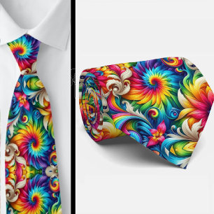 Psychedelic Tie-Dye Pattern Neck Tie