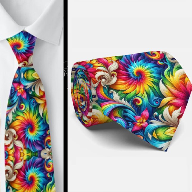Psychedelic Tie-Dye Pattern Neck Tie (Creator Uploaded)