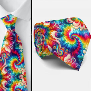 Psychedelic Tie-Dye Pattern Neck Tie