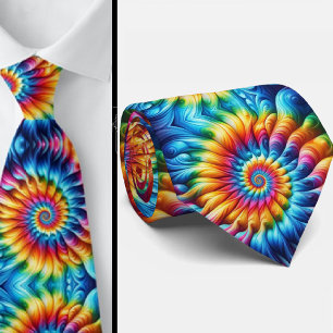 Psychedelic Tie-Dye Pattern Neck Tie