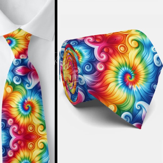 Psychedelic Tie-Dye Pattern Neck Tie (Creator Uploaded)