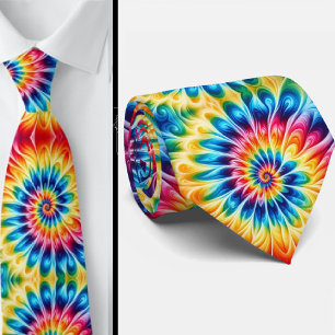 Psychedelic Tie-Dye Pattern Neck Tie
