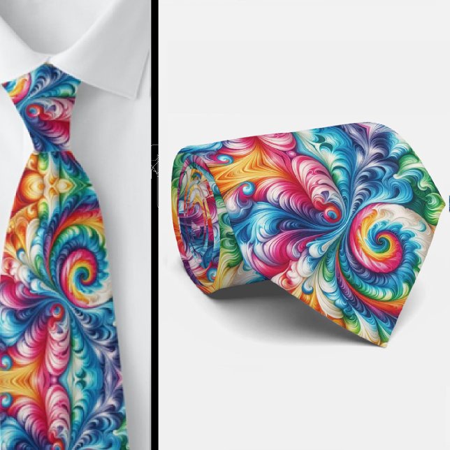 Psychedelic Tie-Dye Pattern Neck Tie (Creator Uploaded)