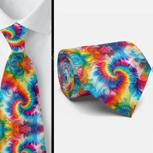 Psychedelic Tie-Dye Pattern Neck Tie