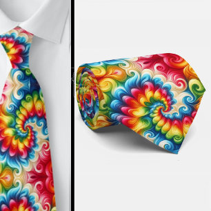 Psychedelic Tie-Dye Pattern Neck Tie