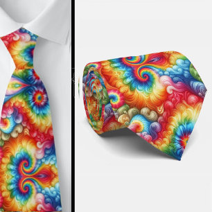 Psychedelic Tie-Dye Pattern Neck Tie