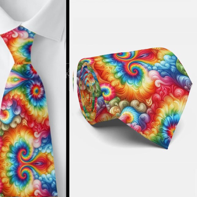 Psychedelic Tie-Dye Pattern Neck Tie (Creator Uploaded)