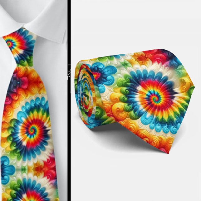 Psychedelic Tie-Dye Pattern Neck Tie (Creator Uploaded)