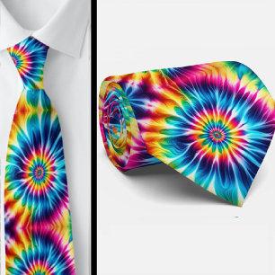 Psychedelic Tie-Dye Pattern Neck Tie