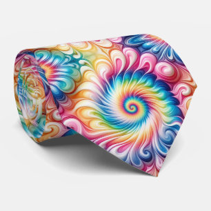 Psychedelic Tie-Dye Pattern Neck Tie