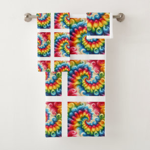 Psychedelic Tie Dye Pattern Towel Set