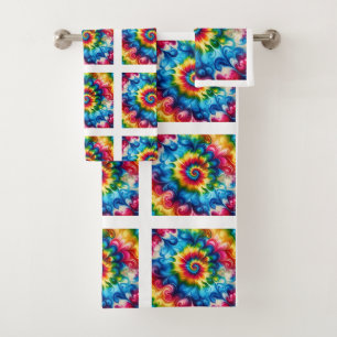 Psychedelic Tie Dye Pattern Towel Set