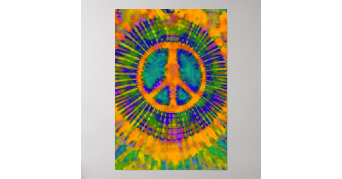 Psychedelic Tie Dye Peace Sign Fine Art Zazzle 