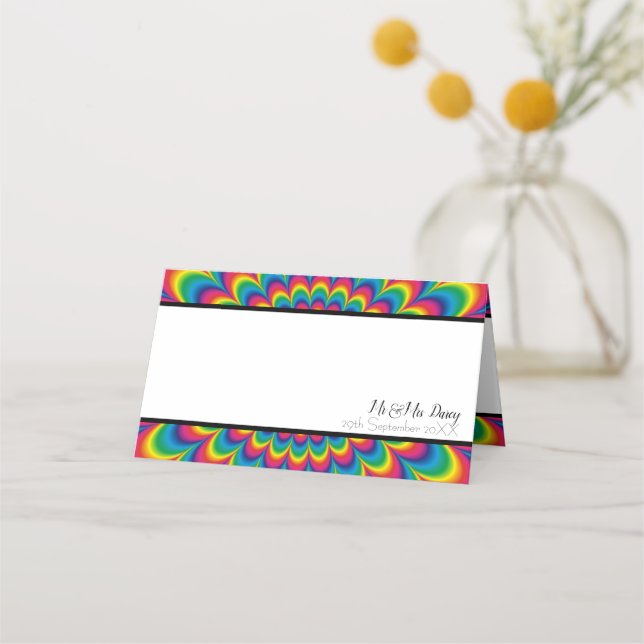 Psychedelic Tie Dye Place Card (Front)