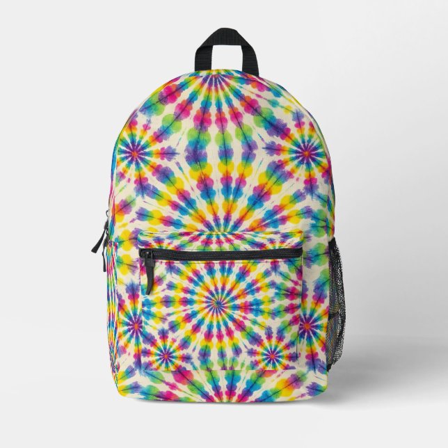 Psychedelic Tie Dye | Retro Groovy Backpack (Front)