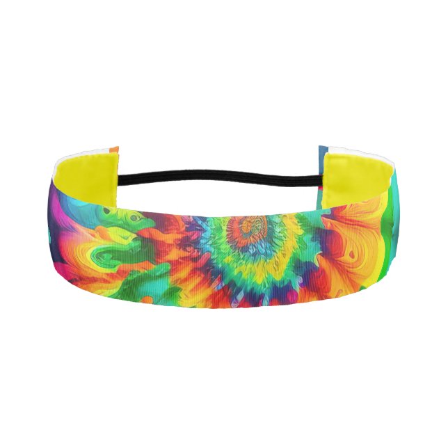 Psychedelic Tie Dye Retro Surreal Athletic Headband (Front)