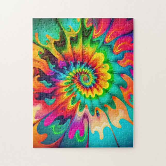 Psychedelic Tie Dye Retro Surreal Jigsaw Puzzle (Vertical)
