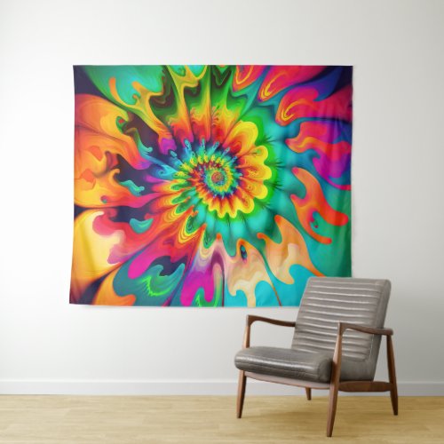Psychedelic Tie Dye Retro Surreal Tapestry