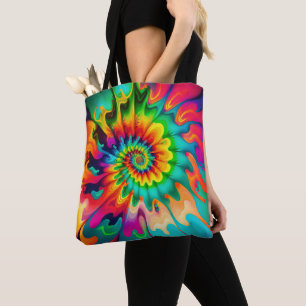 Psychedelic Tie Dye Retro Surreal Tote Bag