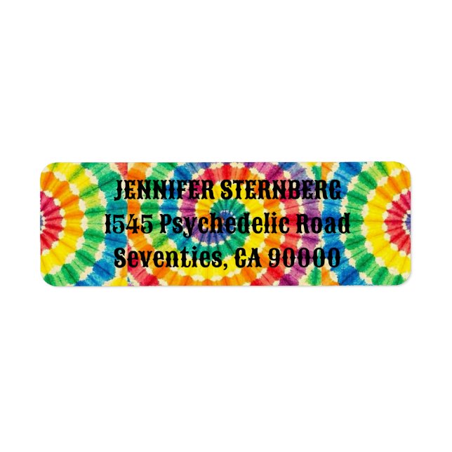 Psychedelic Tie Dye Return Address Labels (Front)