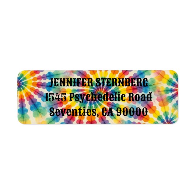 Psychedelic Tie Dye Return Address Labels (Front)