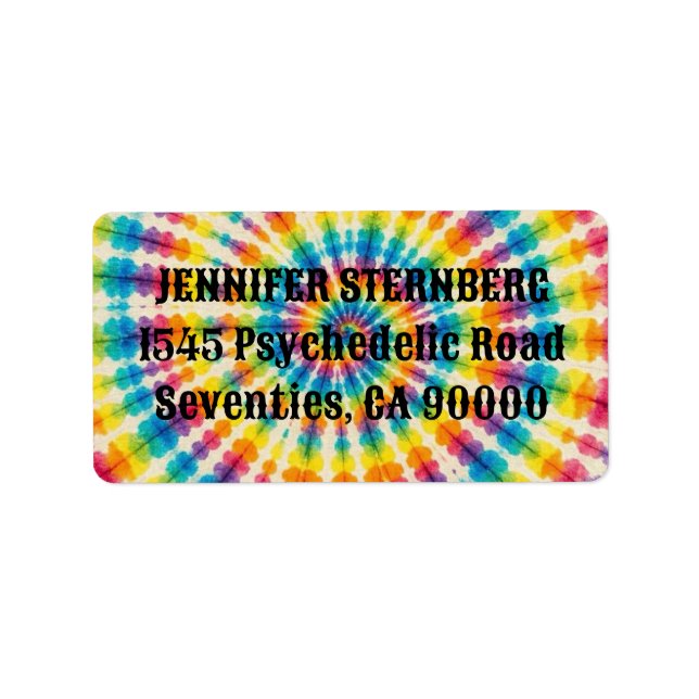 Psychedelic Tie Dye RSVP Address Labels (Front)