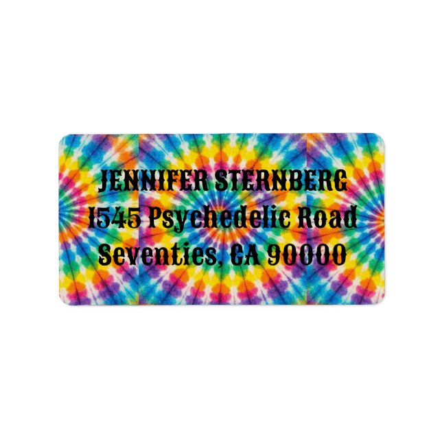 Psychedelic Tie Dye RSVP Address Labels (Front)