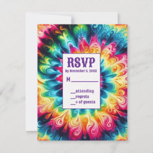 Psychedelic Tie Dye RSVP Cards