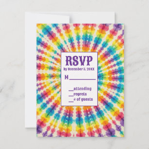 Psychedelic Tie Dye RSVP Cards