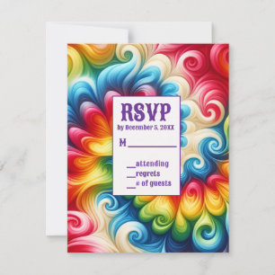 Psychedelic Tie Dye RSVP Cards