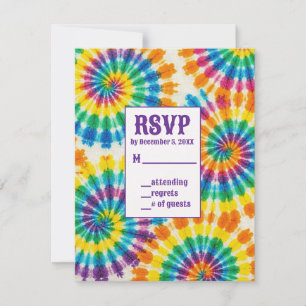 Psychedelic Tie Dye RSVP Cards