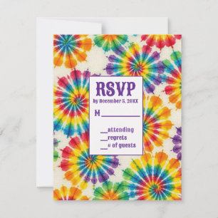 Psychedelic Tie Dye RSVP Cards