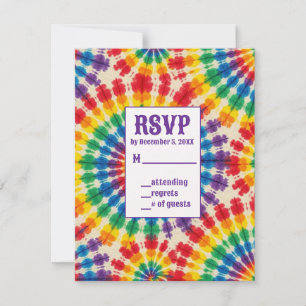 Psychedelic Tie Dye RSVP Cards