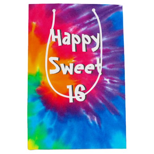 Psychedelic Tie Dye Sweet 16 Medium Gift Bag