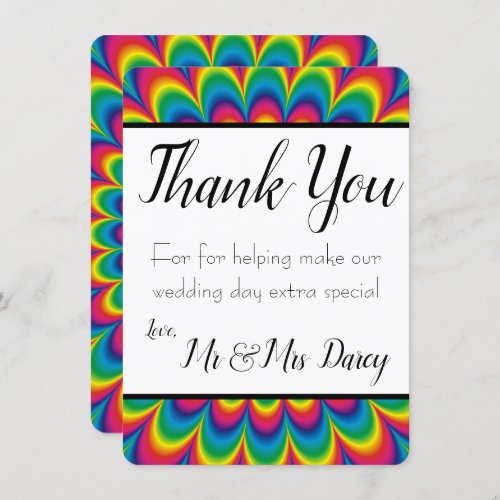 Psychedelic Tie Dye Thank You Card