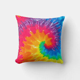 Psychedelic Tie Dye Throw Pillow