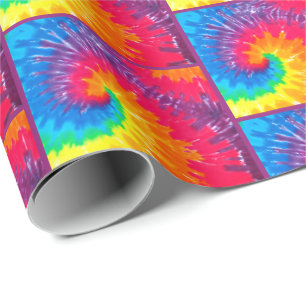 Psychedelic Tie Dye Tile Wrapping Paper