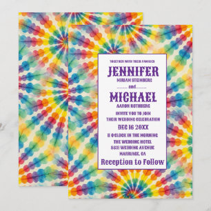 Psychedelic Tie Dye Wedding Invitations