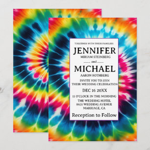 Psychedelic Tie Dye Wedding Invitations