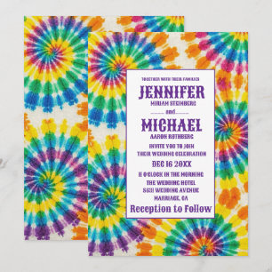 Psychedelic Tie Dye Wedding Invitations