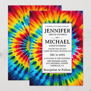 Psychedelic Tie Dye Wedding Invitations