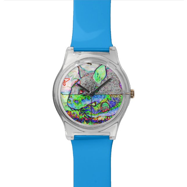Psychedelic Time Travel Wombat Watch (Close Up)